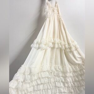 Boheme Ivory Ruffled Maxi Dress